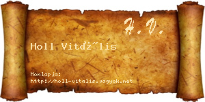 Holl Vitális névjegykártya